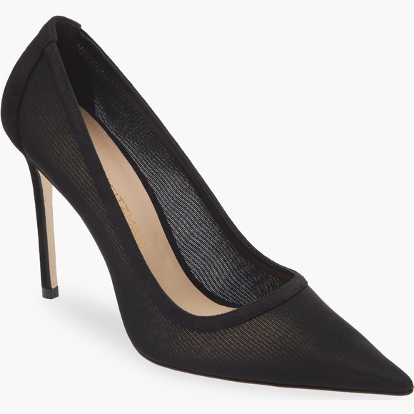 Stuart Weitzman Shoes - Stuart Weitzman Black Pointed Toe Mesh Stiletto Pumps